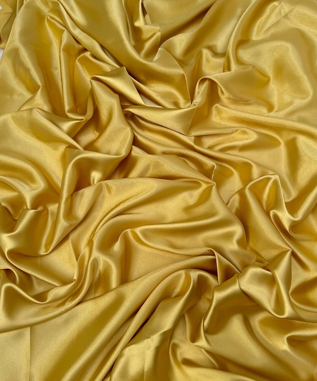 Gold Stretch Charmeuse Satin Fabric by the Yard, 58" Wide Silky Lightweight Satin for Bridesmaid Dresses, Gowns, Lingerie